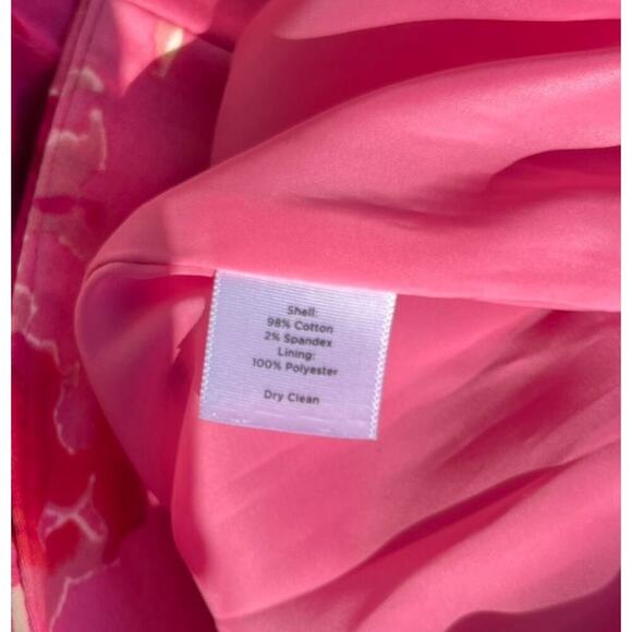 Talbots Floral Pencil Skirt Pink Multicolor Cotton Blend Petites - Size 8P - Picture 9 of 10